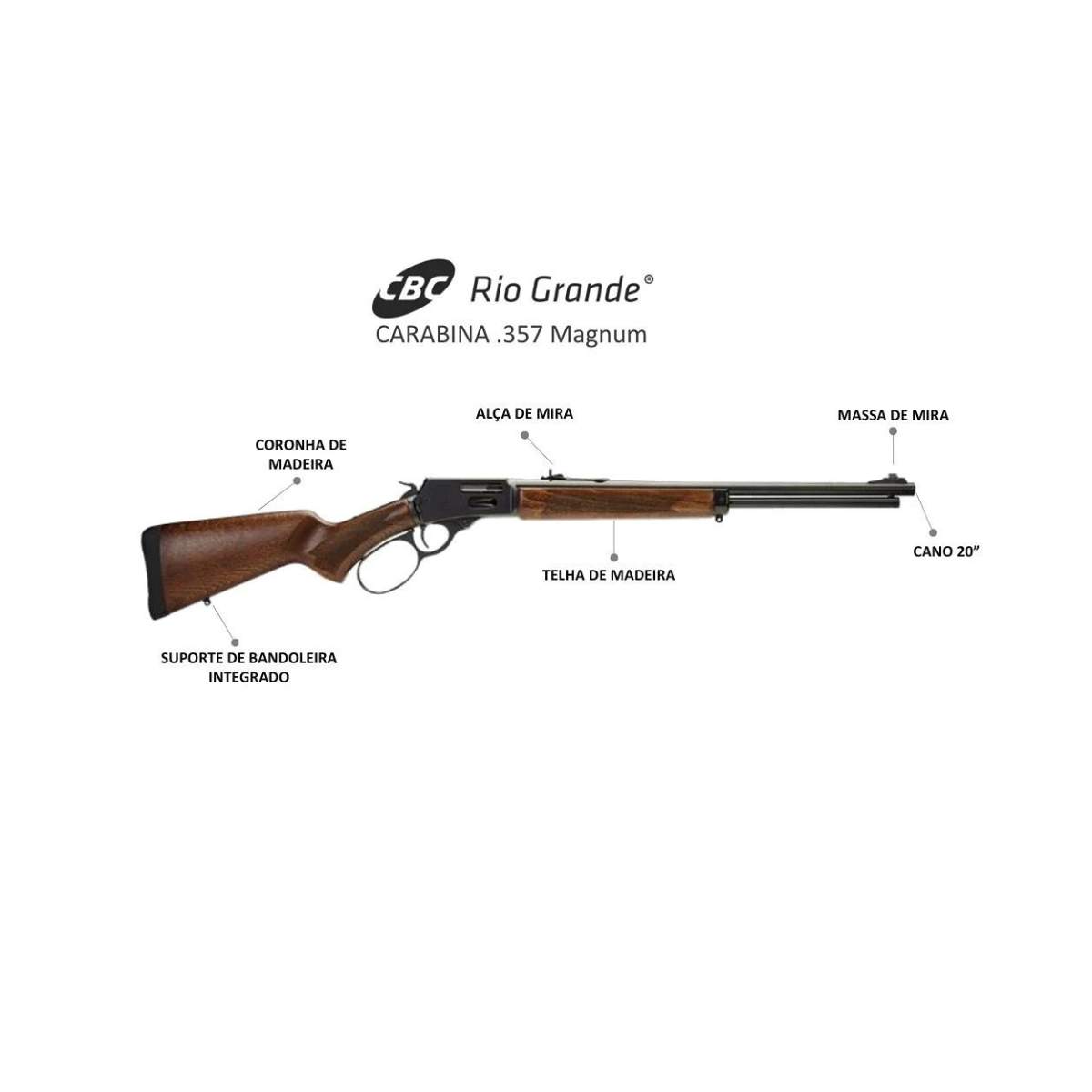 Carabina Rio Grande Cal 357 MAG Sistema Marlin - Imagem 2