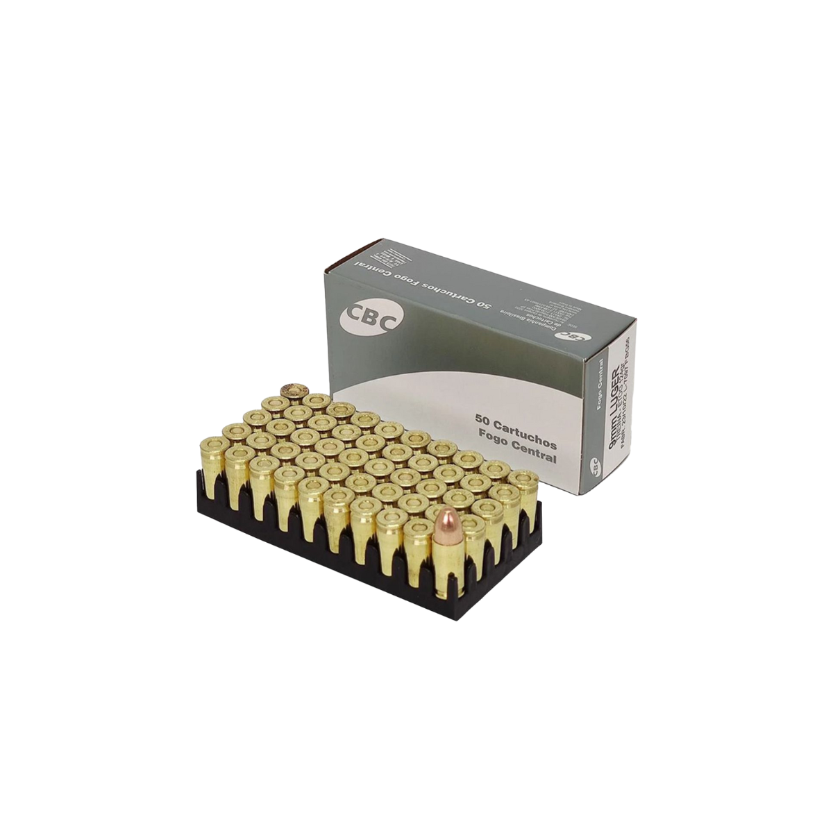 Munição CBC Cal. 9mm Luger Etog 124GR Treina Caixa c/50 Unidades