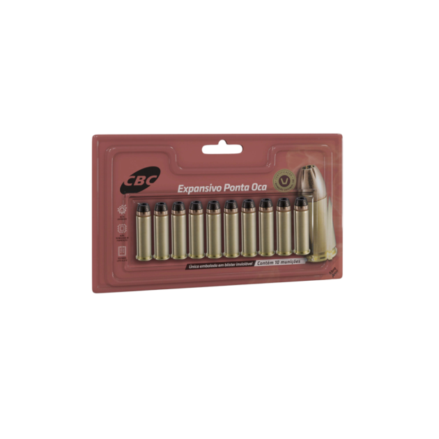 Munição CBC calibre 38SPL EXPO P 158GR - Blister c/10 unidades.