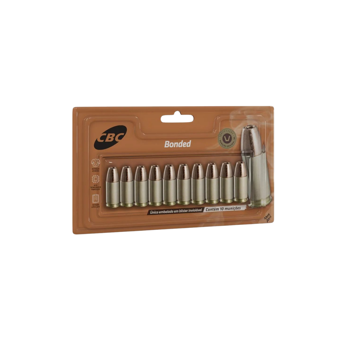 Munição CBC Bonded CAL.9MM +P EXPO 147GR Blister c/10 Unidades