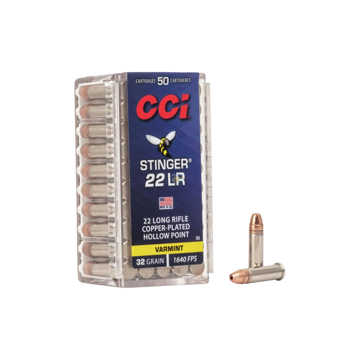 Munição CCI Stinger HP Cal.22LR 32Gr Caixa c/50 Unidades