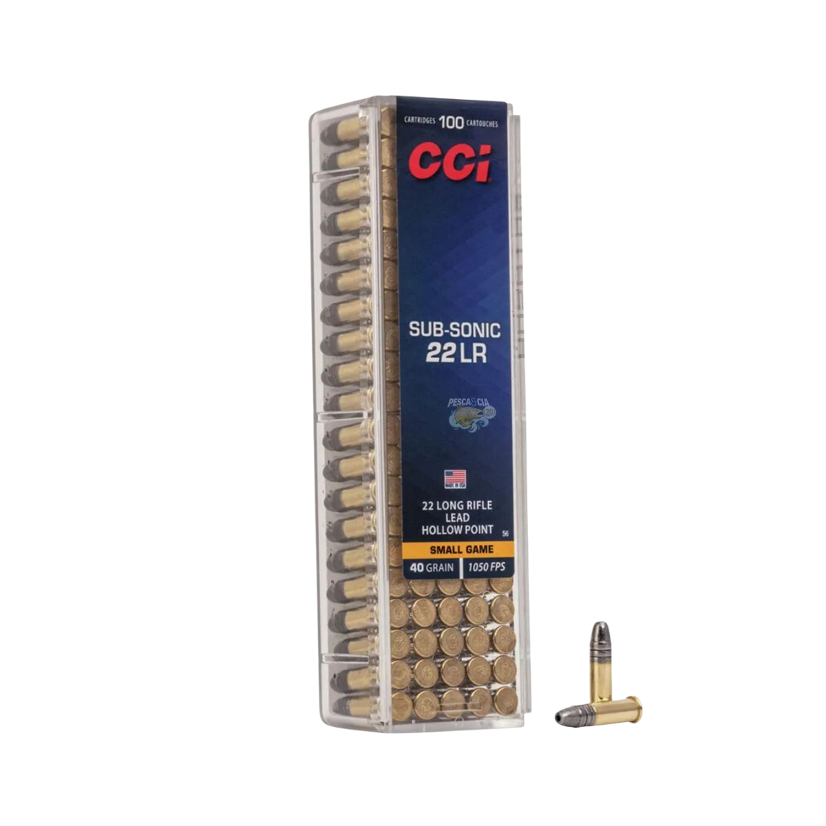 Munição CCI Subsonic Cal .22LR LRHP 40gr c/ 100 unidades