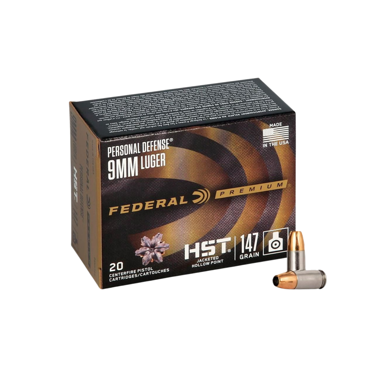 Munição Federal 9mm Luger HST JHP 147Gr Caixa c/20 Unidades