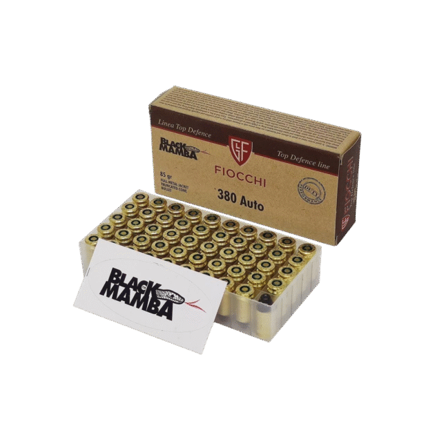 Munição Fiocchi Black Mamba Cal.380AUTO FMJTC 85gr - Caixa com 50un