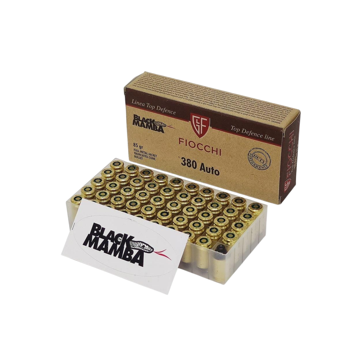 Munição Fiocchi Black Mamba Cal.380AUTO FMJTC 85gr - Caixa com 50un