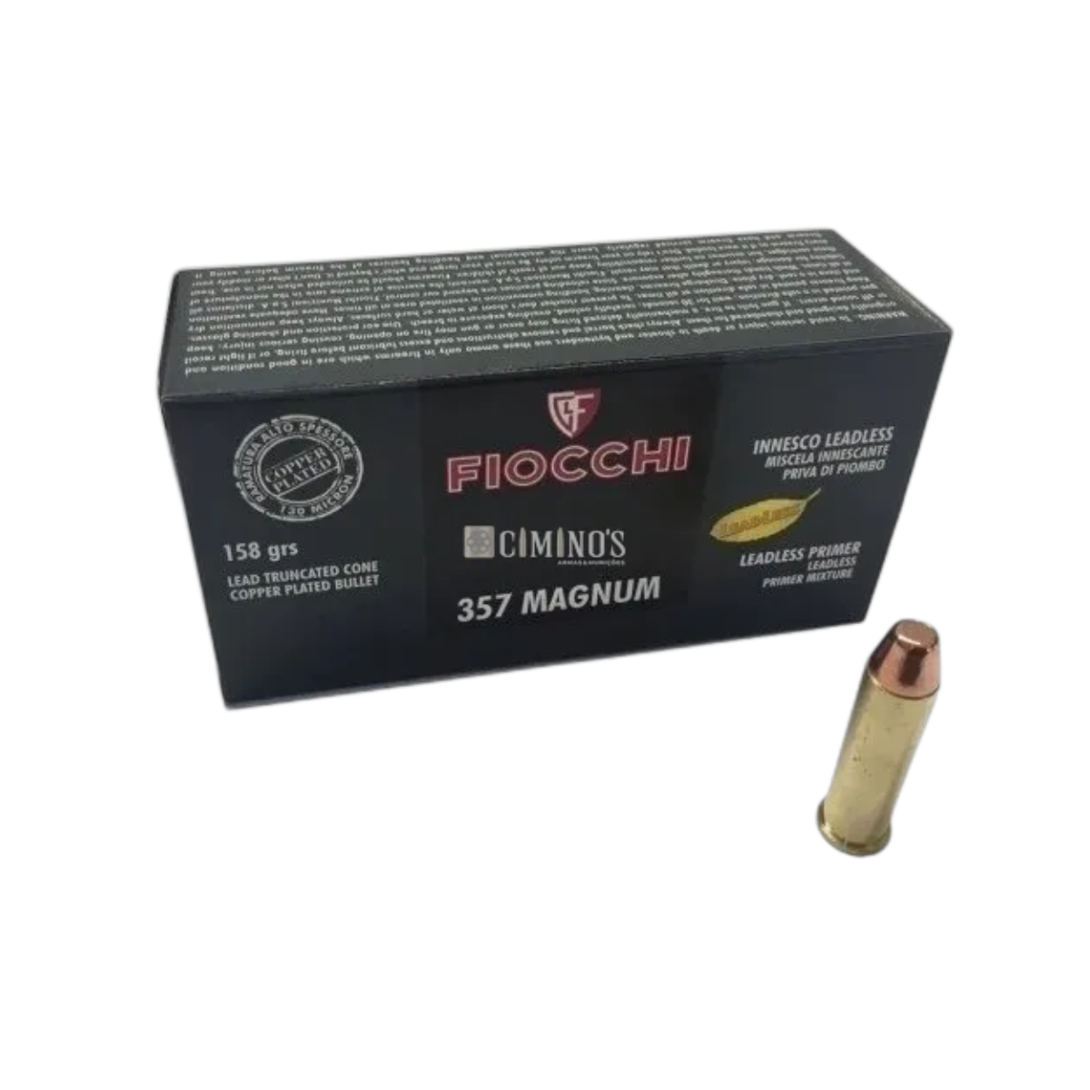 Munição Fiocchi LL TCCP .357Mag 158gr Caixa c/50 Unidades